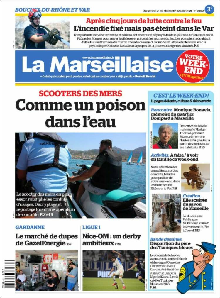 Portada de La Marseillaise (Francia)