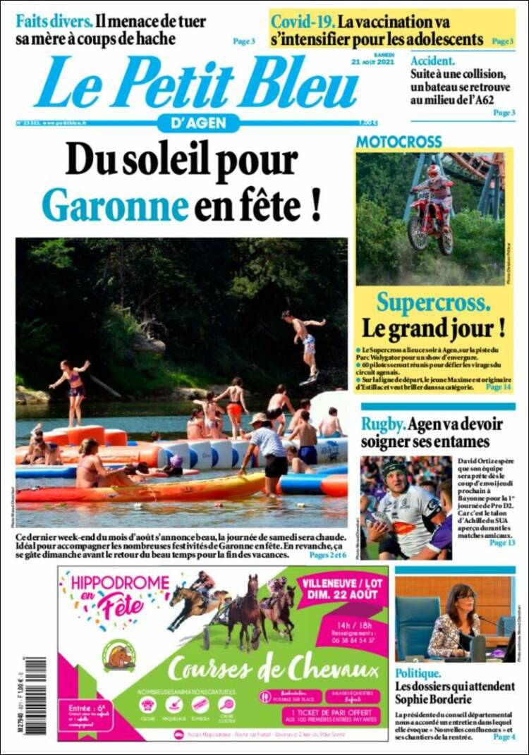 Portada de Le Petit Bleu (Francia)