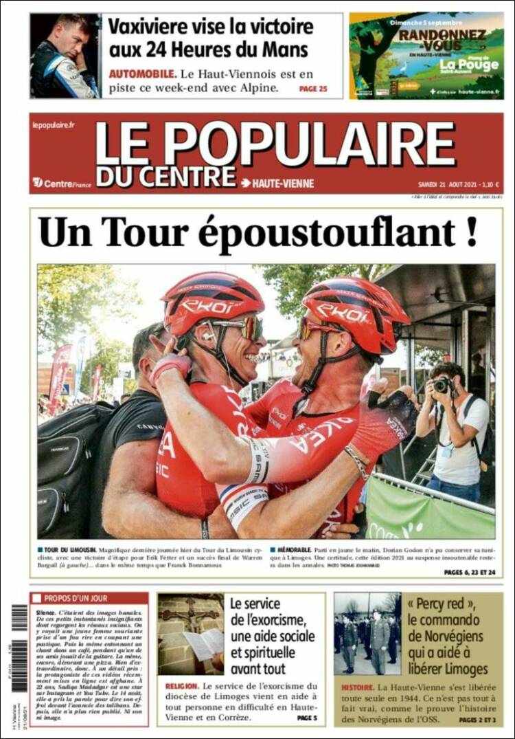 Portada de Le Populaire du Centre (Francia)