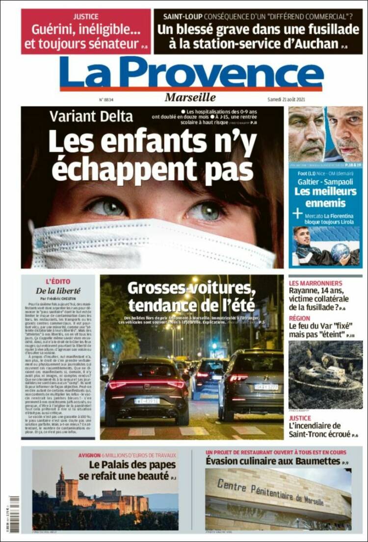 Portada de La Provence (Francia)