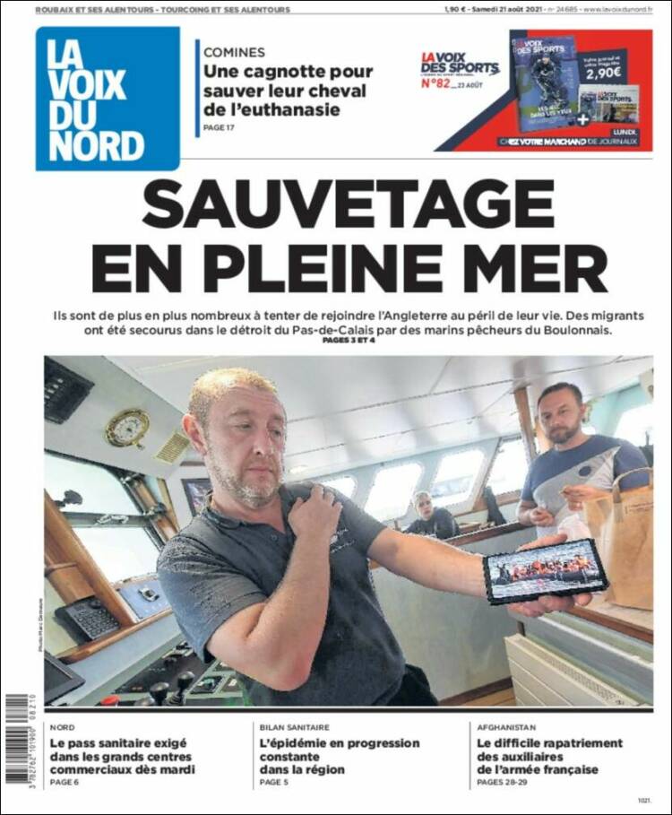 Portada de La Voix du Nord (Francia)