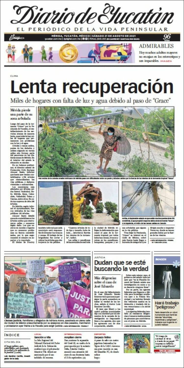 Portada de Diario de Yucatán (México)