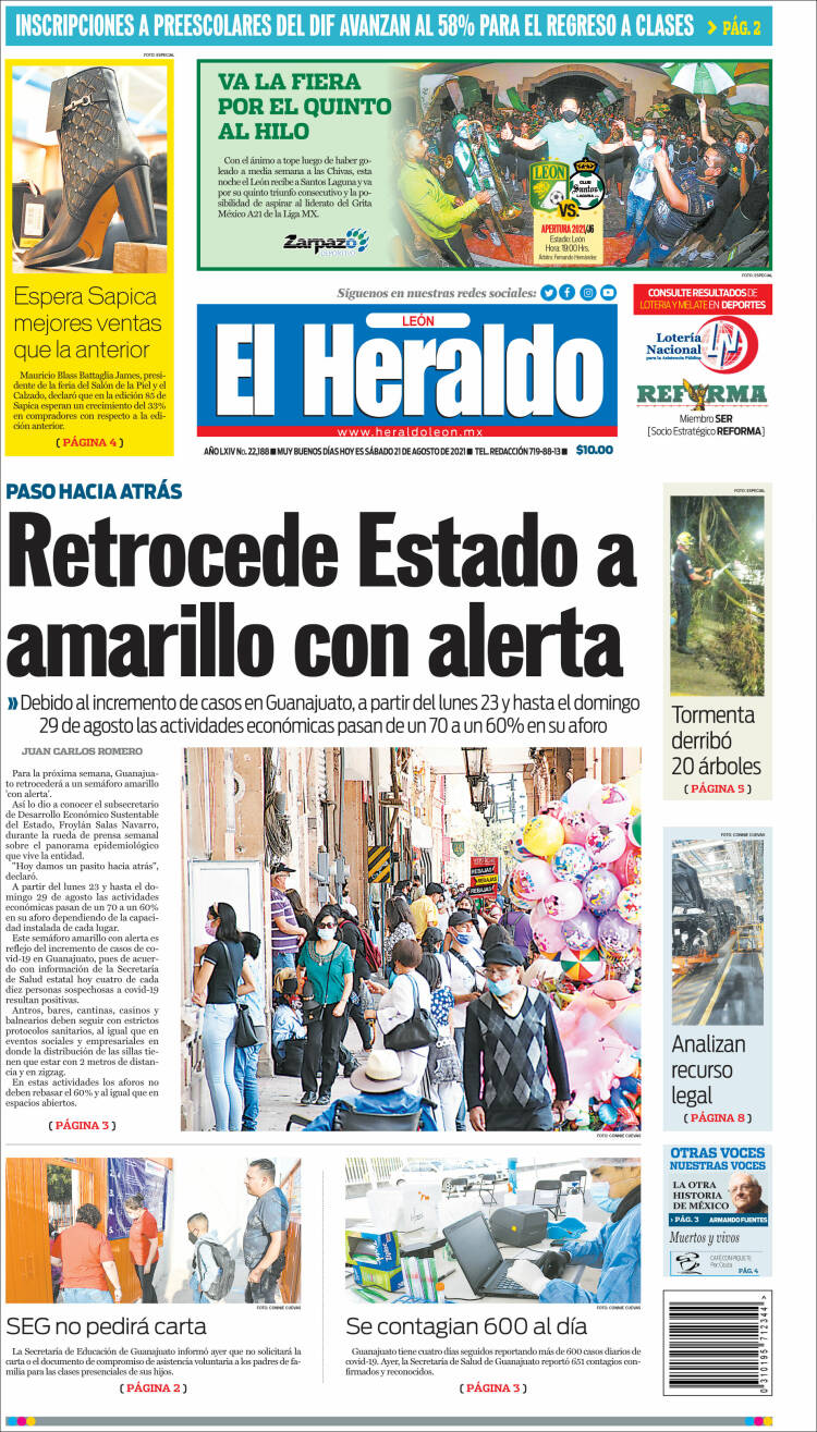 Portada de El Heraldo de León (México)