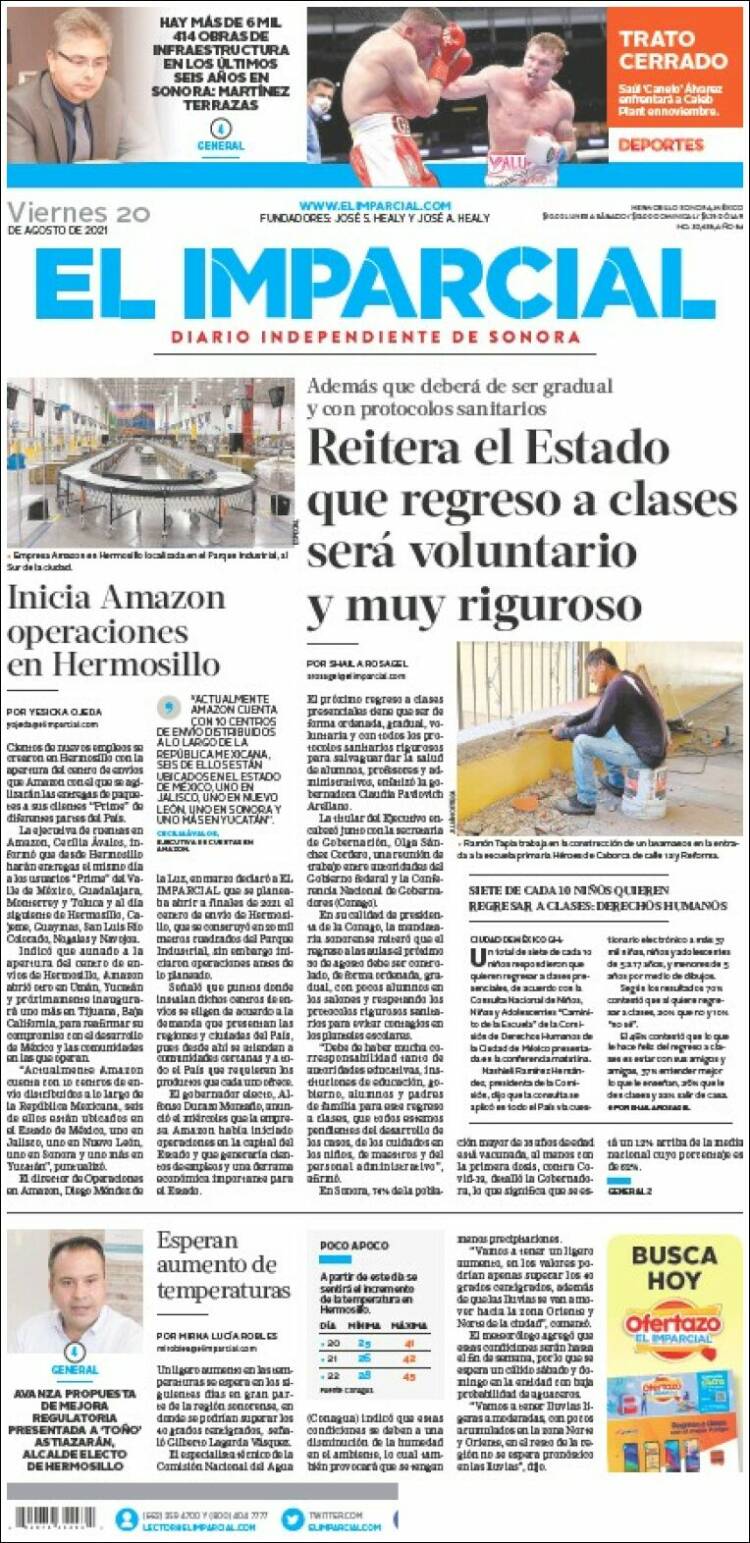 Portada de El Imparcial (México)