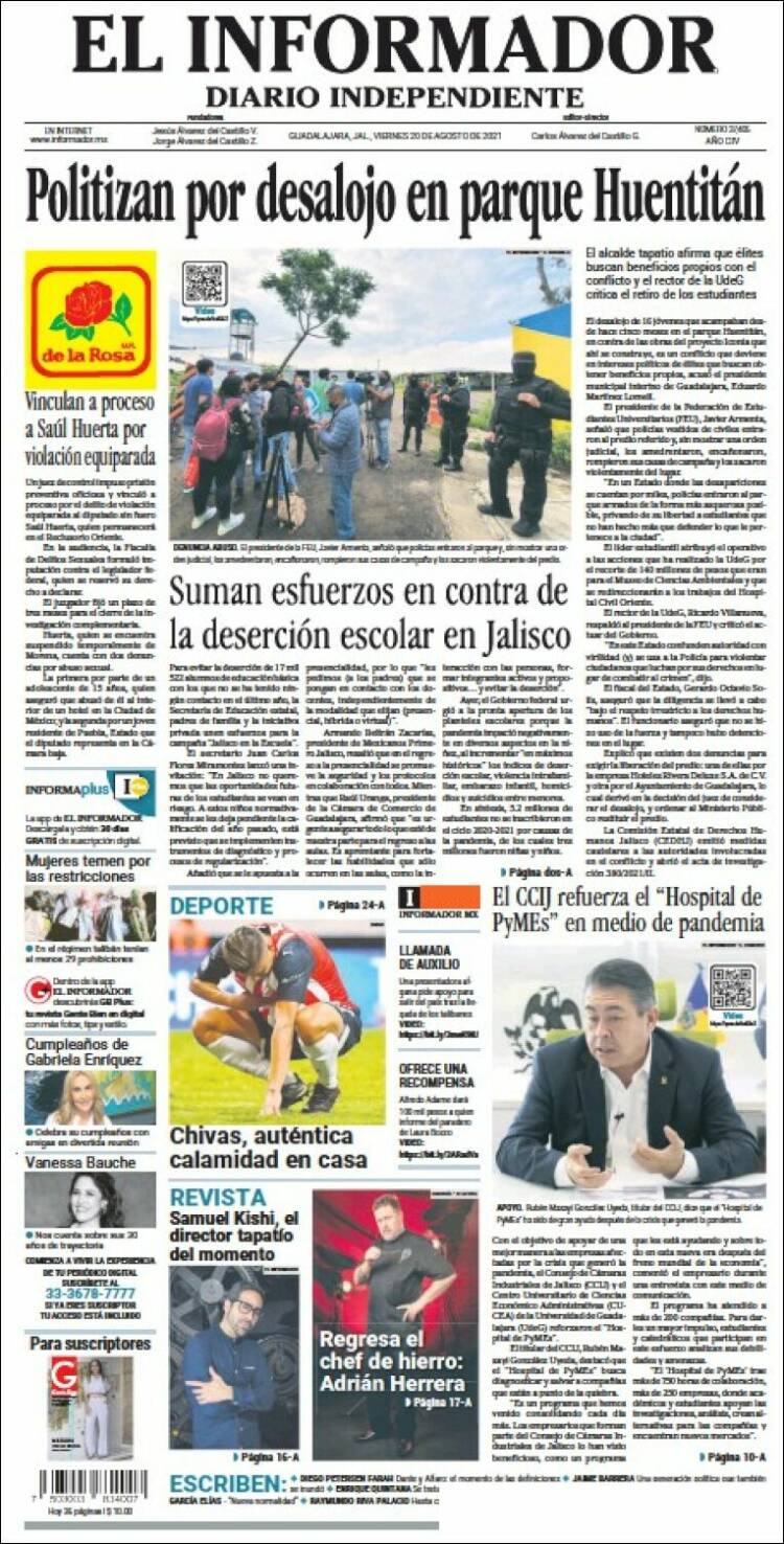 Portada de El Informador (México)