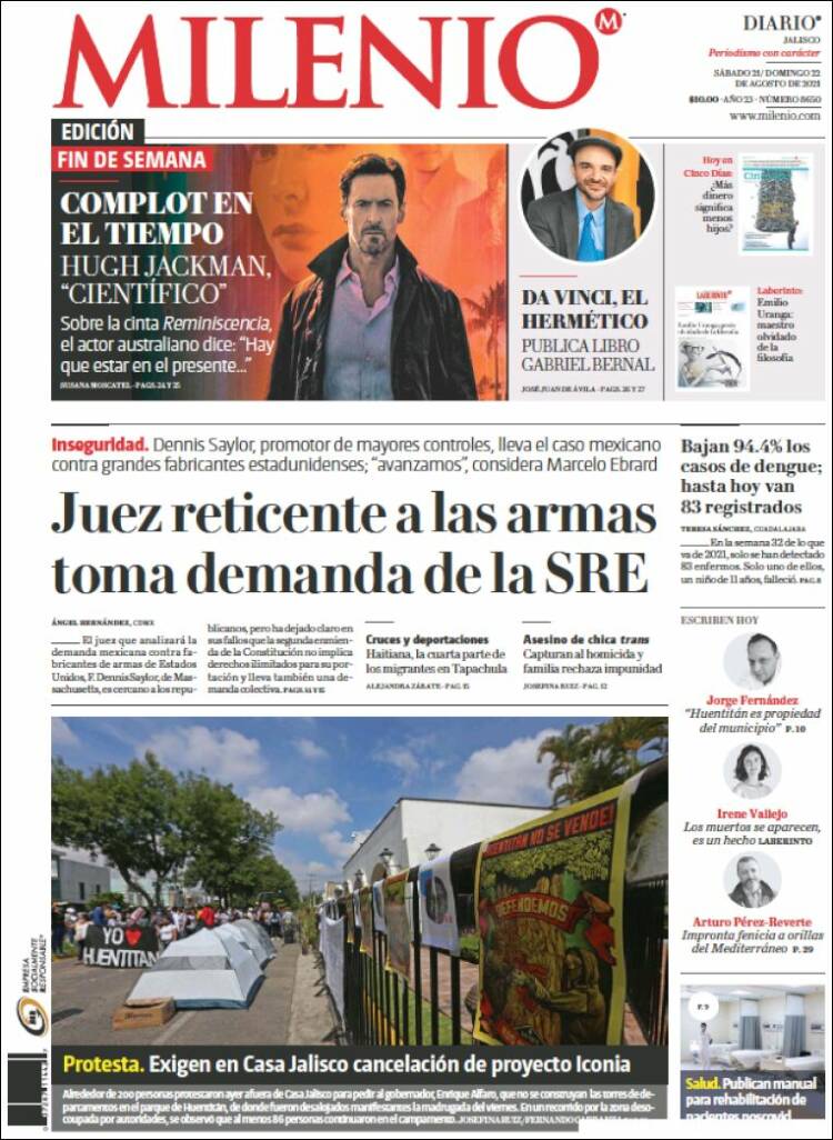 Portada de Milenio - Jalisco (México)