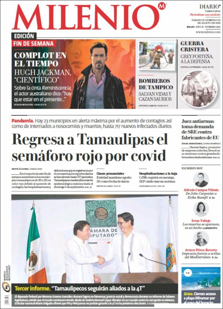 Portada de Milenio - Tamaulipas (México)