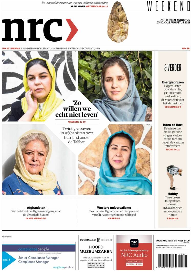 Portada de NRC Handelsblad (Pa&iacute;ses Bajos)