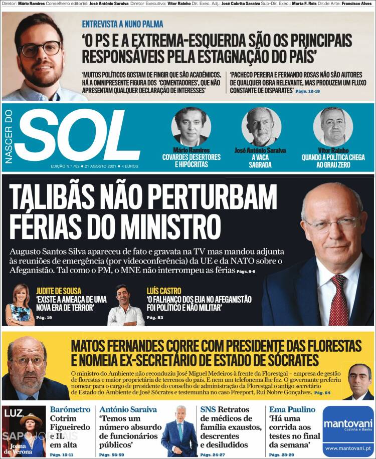 Portada de Jornal Sol (Portugal)