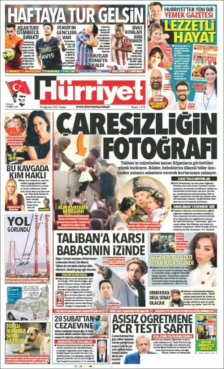 Portada de Hürriyet (Turqu&iacute;a)