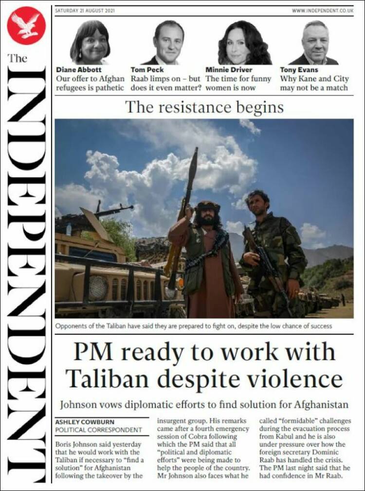 Portada de The Independent (Reino Unido)