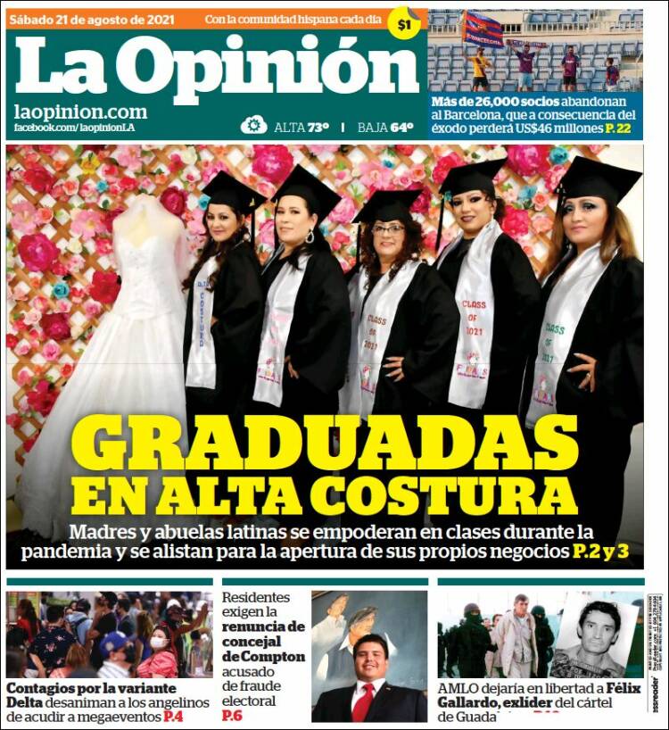 Portada de La Opinión (USA)