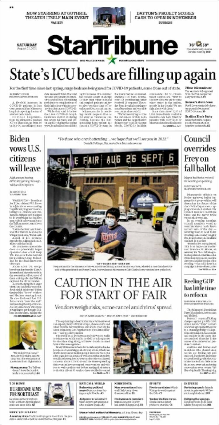 Portada de Star Tribune (USA)