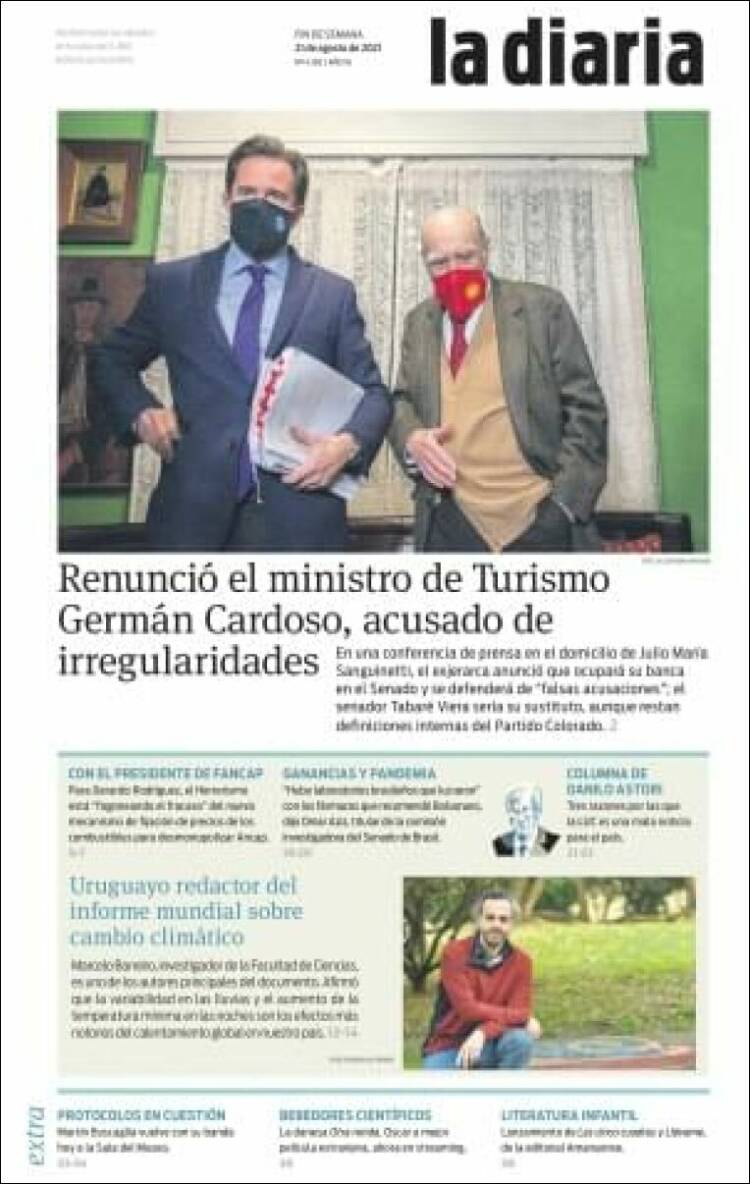 Portada de La Diaria (Uruguay)