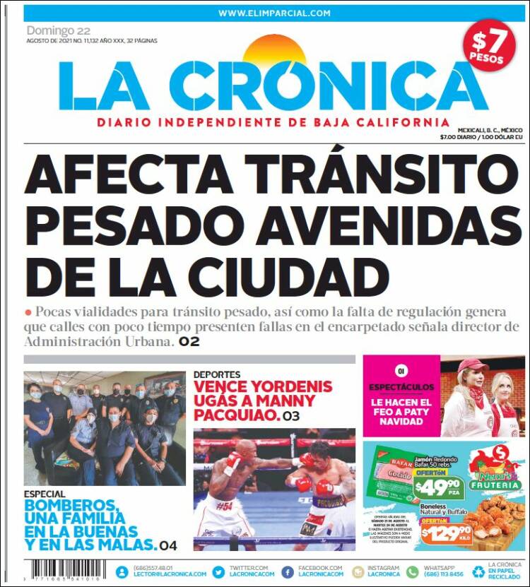 Portada de La Crónica de Baja California (México)