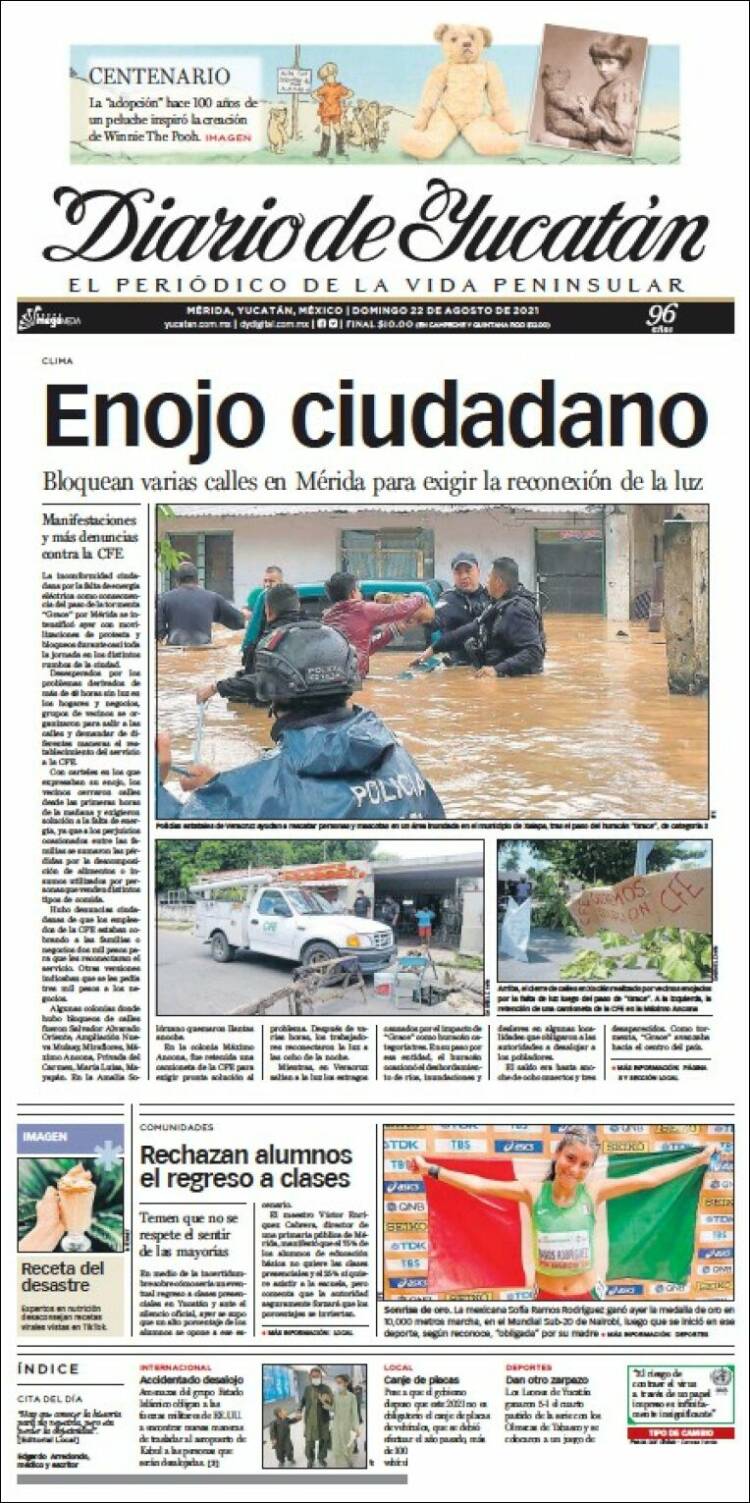 Portada de Diario de Yucatán (México)