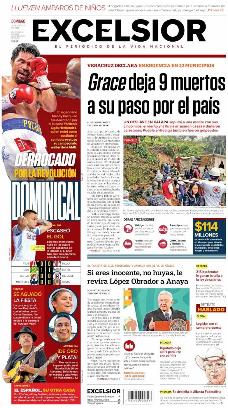 Portada de Excelsior (México)