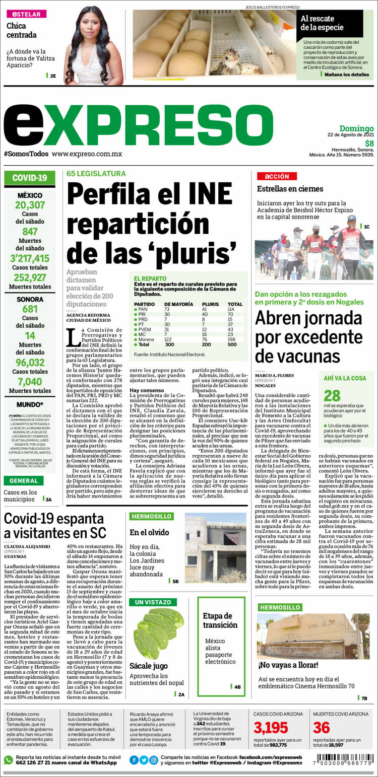 Portada de Expreso (México)