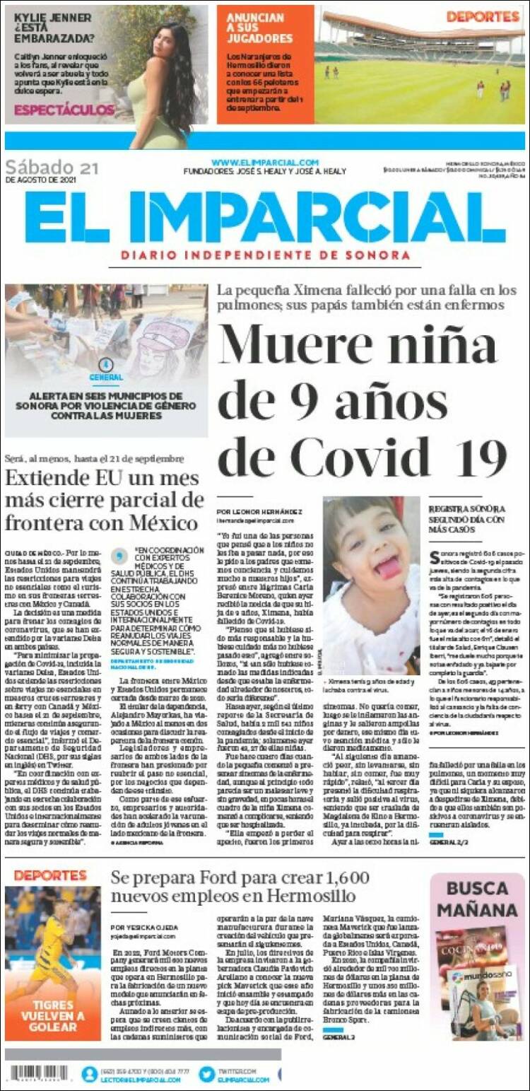 Portada de El Imparcial (México)