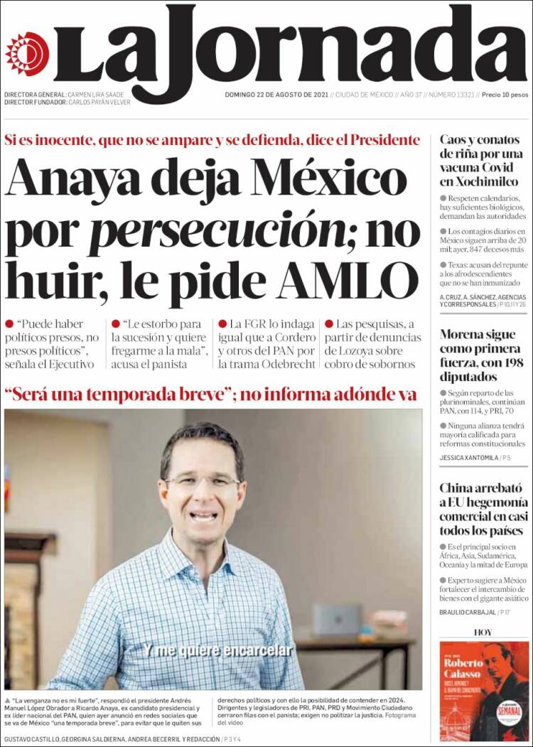 Portada de La Jornada (México)