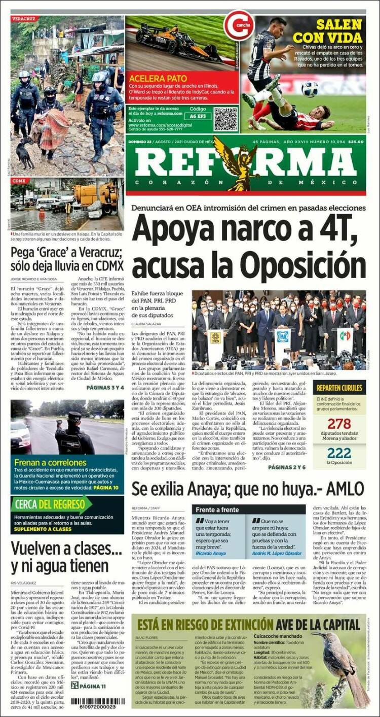 Portada de Reforma (México)