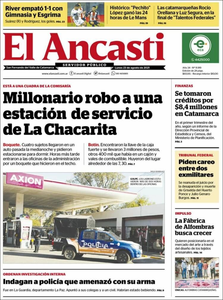 Portada de El Ancasti (Argentina)