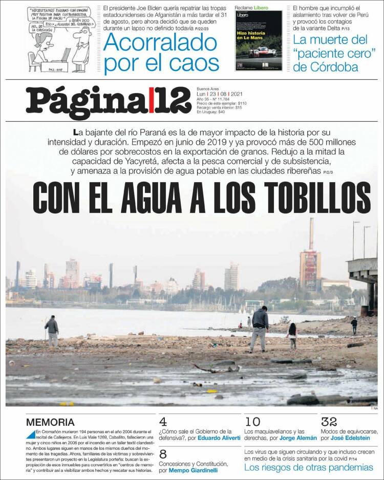 Portada de Página/12 (Argentina)