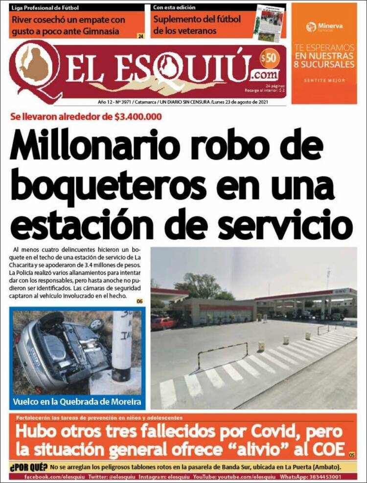 Portada de El Esquiu (Argentina)