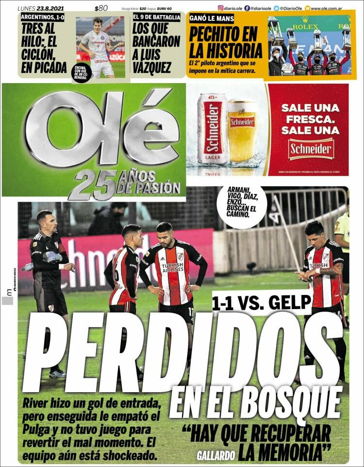 Portada de Olé (Argentina)