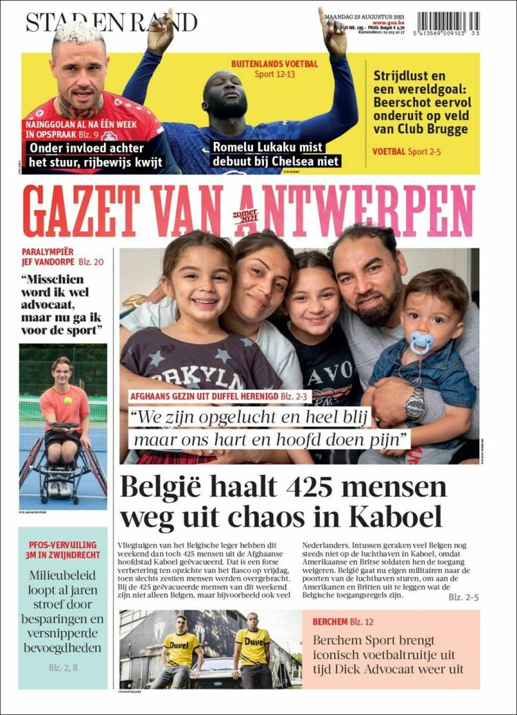 Portada de Gazet van Antwerpen (B&eacute;lgica)