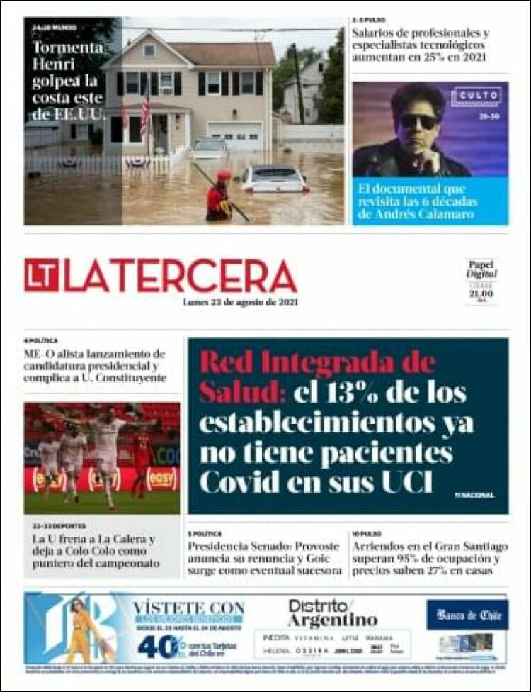 Portada de La Tercera (Chile)
