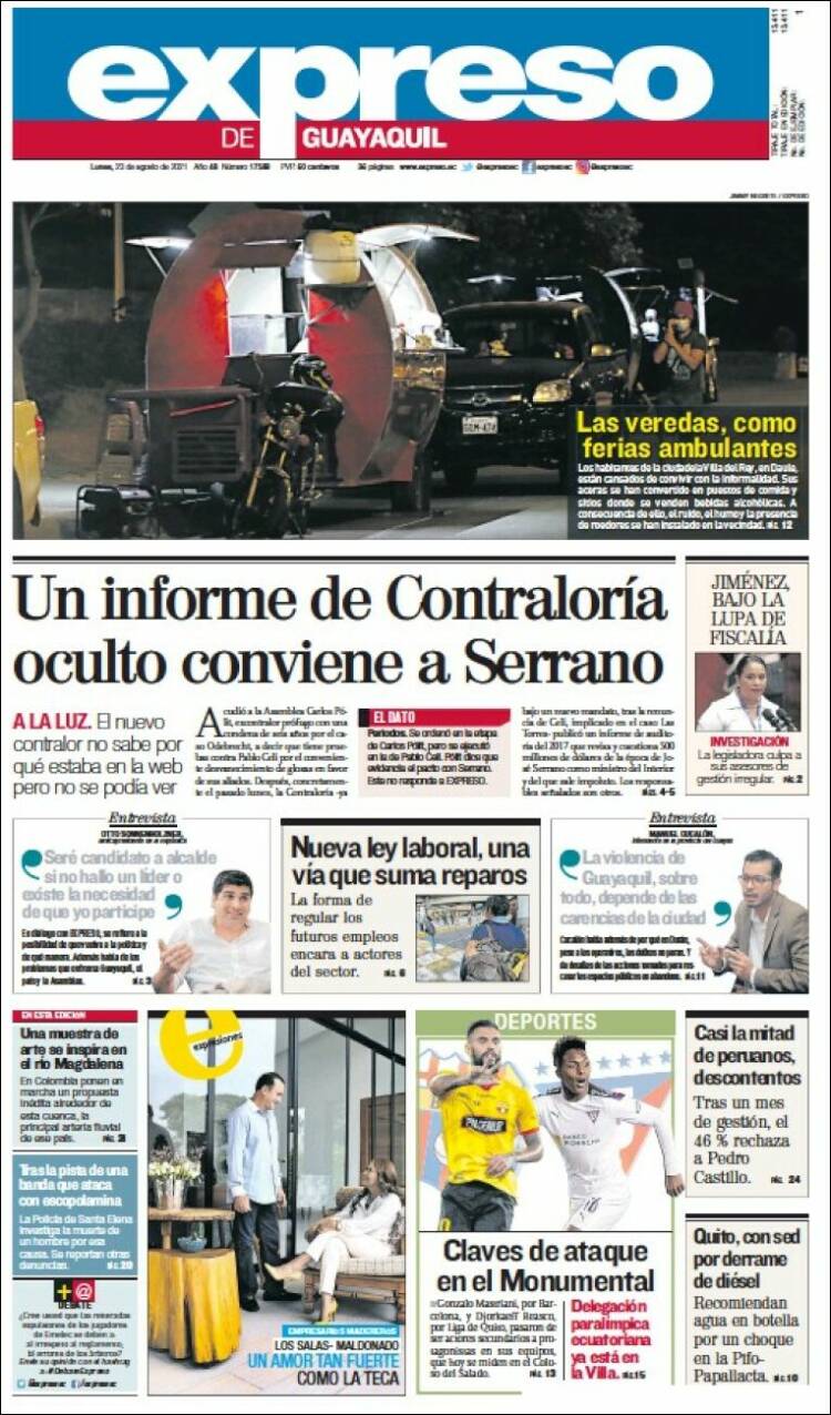 Portada de Expreso (Ecuador)