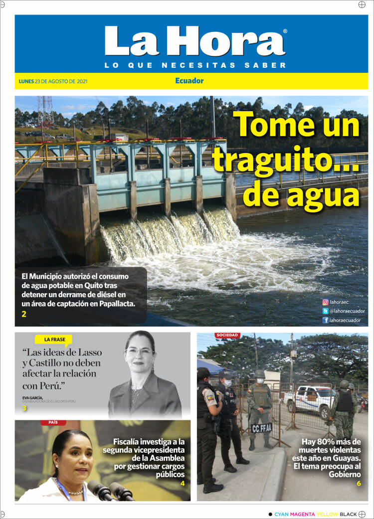 Portada de La Hora - Ecuador (Ecuador)