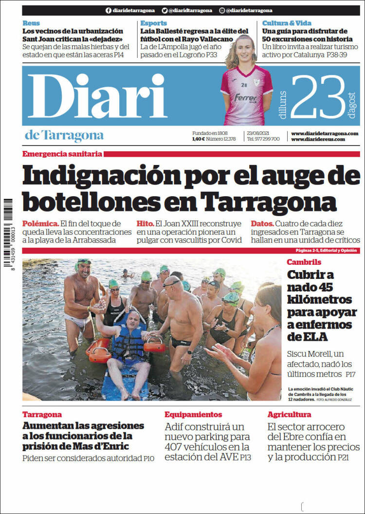 Portada de Diari de Tarragona (España)