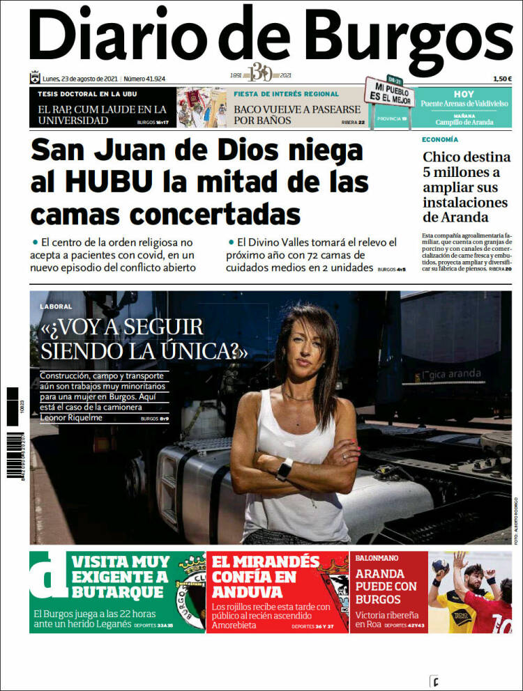 Portada de Diario de Burgos (España)