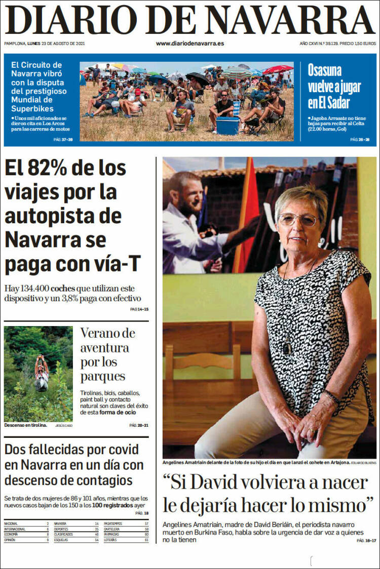 Portada de Diario de Navarra (España)