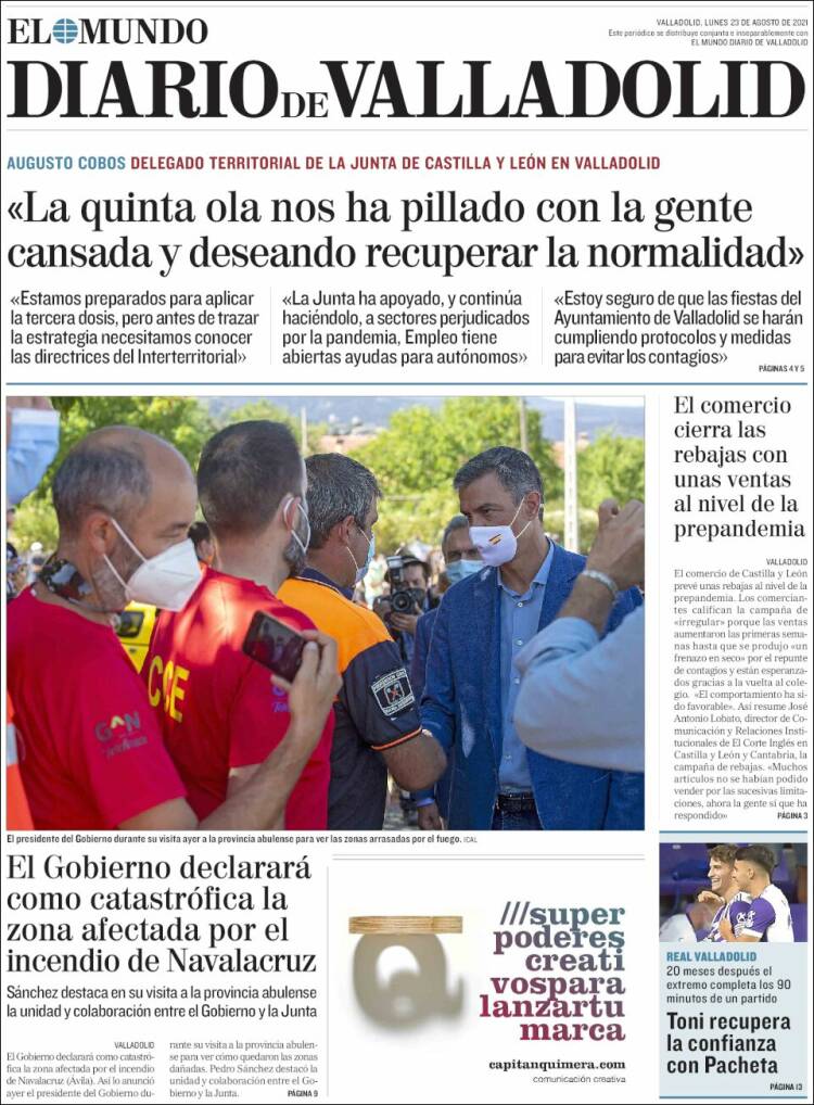 Portada de Diario de Valladolid (España)