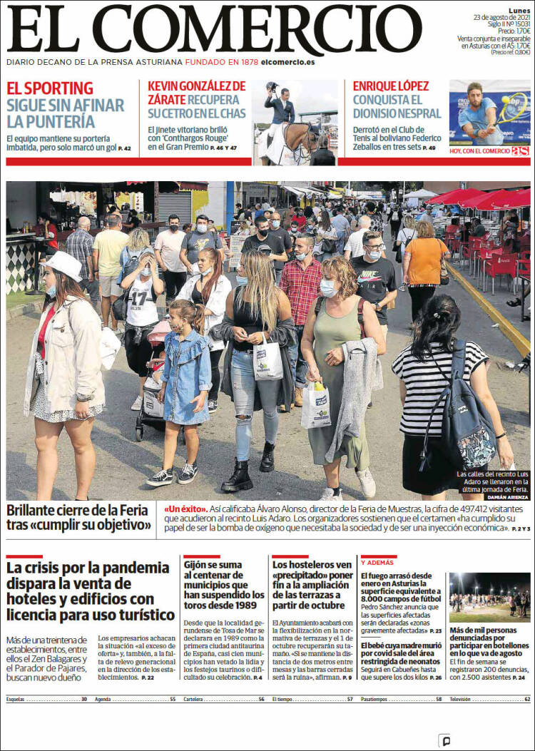 Portada de El Comercio - Gijón (España)