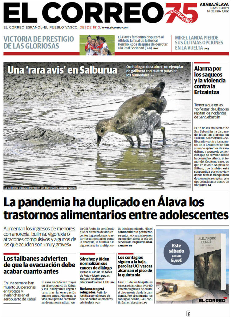 Portada de El Correo - Álava (España)