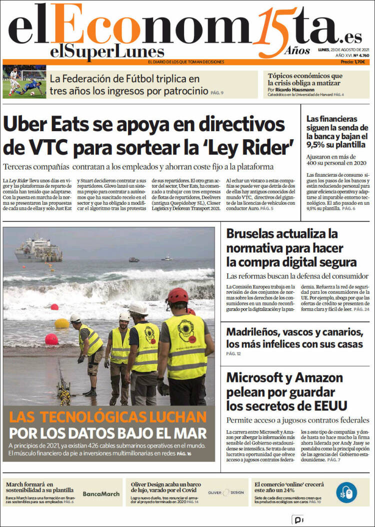 Portada de El Economista (España)