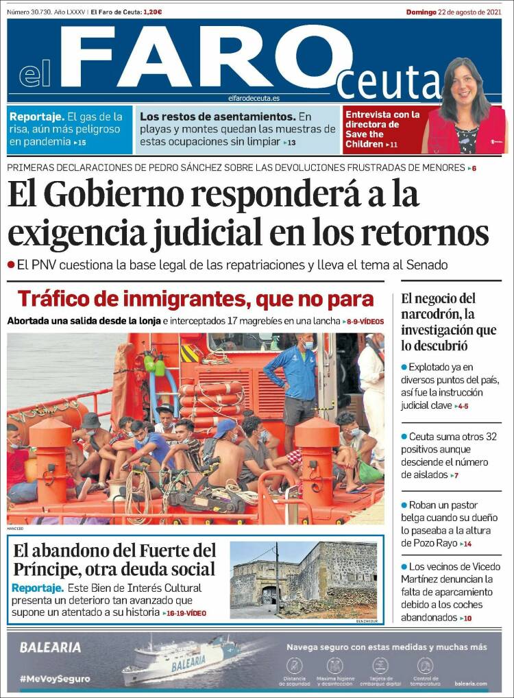 Portada de El Faro de Ceuta (España)
