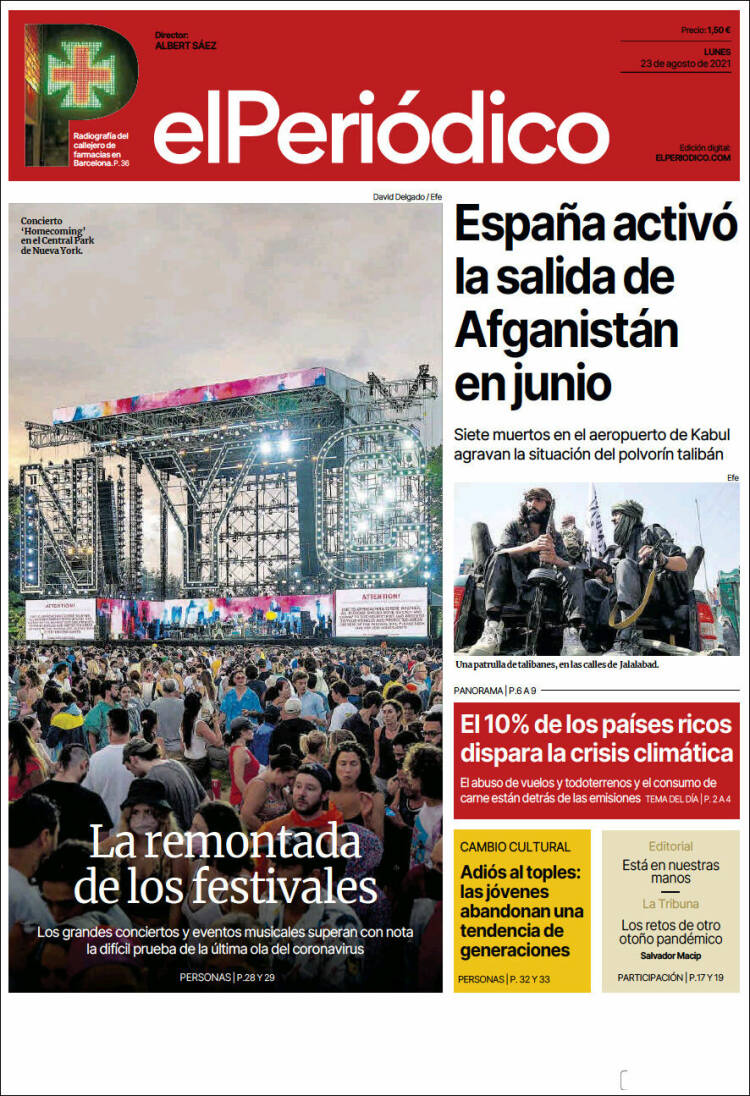 Portada de El Periódico (España)