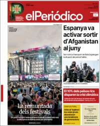 Portada de El Periódico de Catalunya (España)