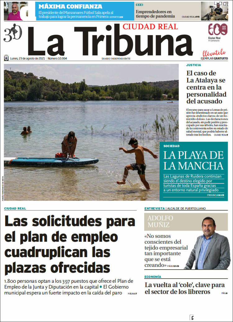 Portada de La Tribuna de Ciudad Real (España)