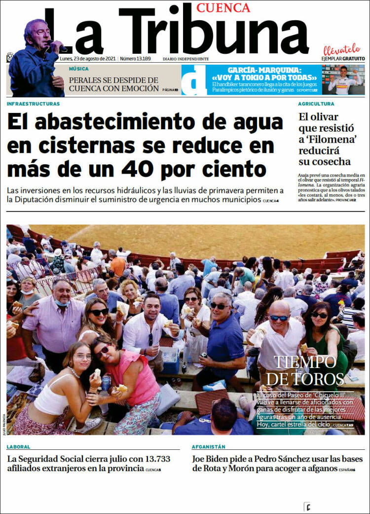 Portada de La Tribuna de Cuenca (España)