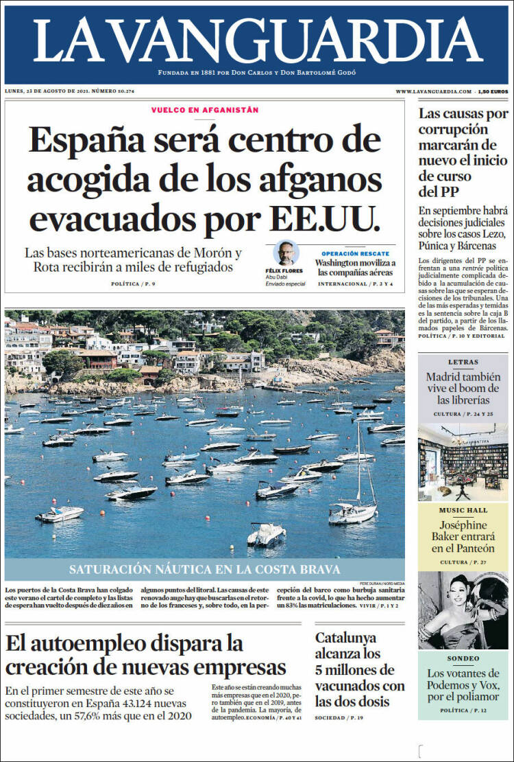 Portada de La Vanguardia (España)