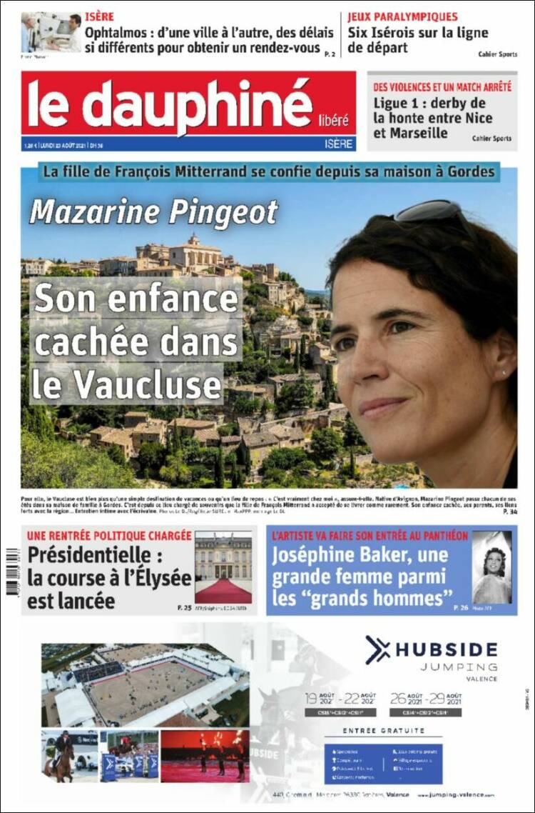 Portada de Le Dauphiné Libéré (Francia)