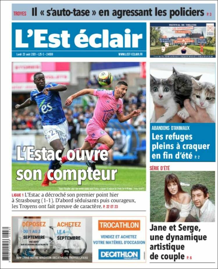 Portada de L'Est Eclair (Francia)