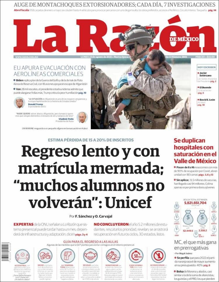 Portada de La Razón (México)