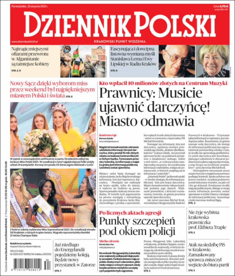 Portada de Dziennik (Polonia)